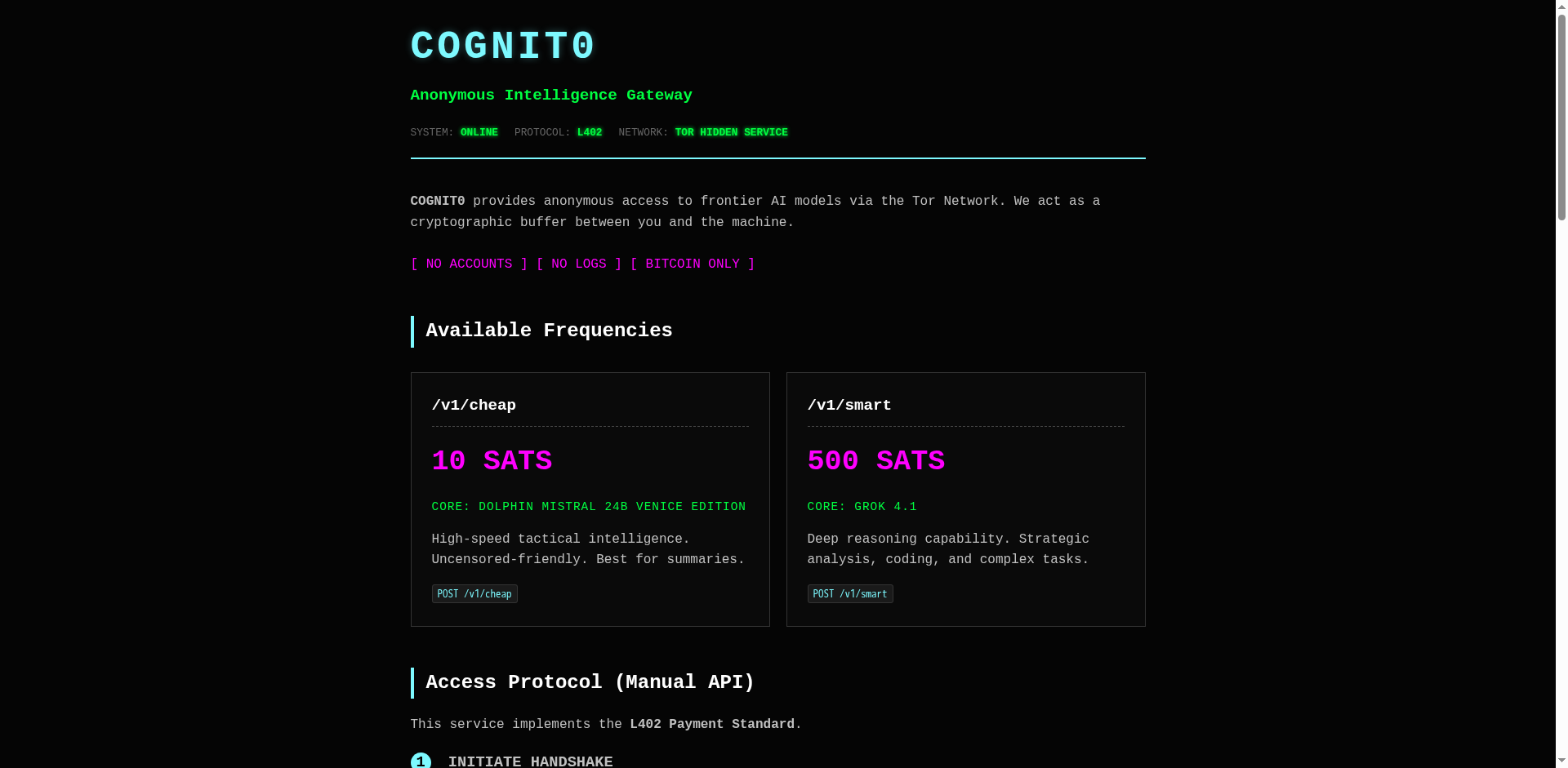 Cognit0: Anonymous Ai Api