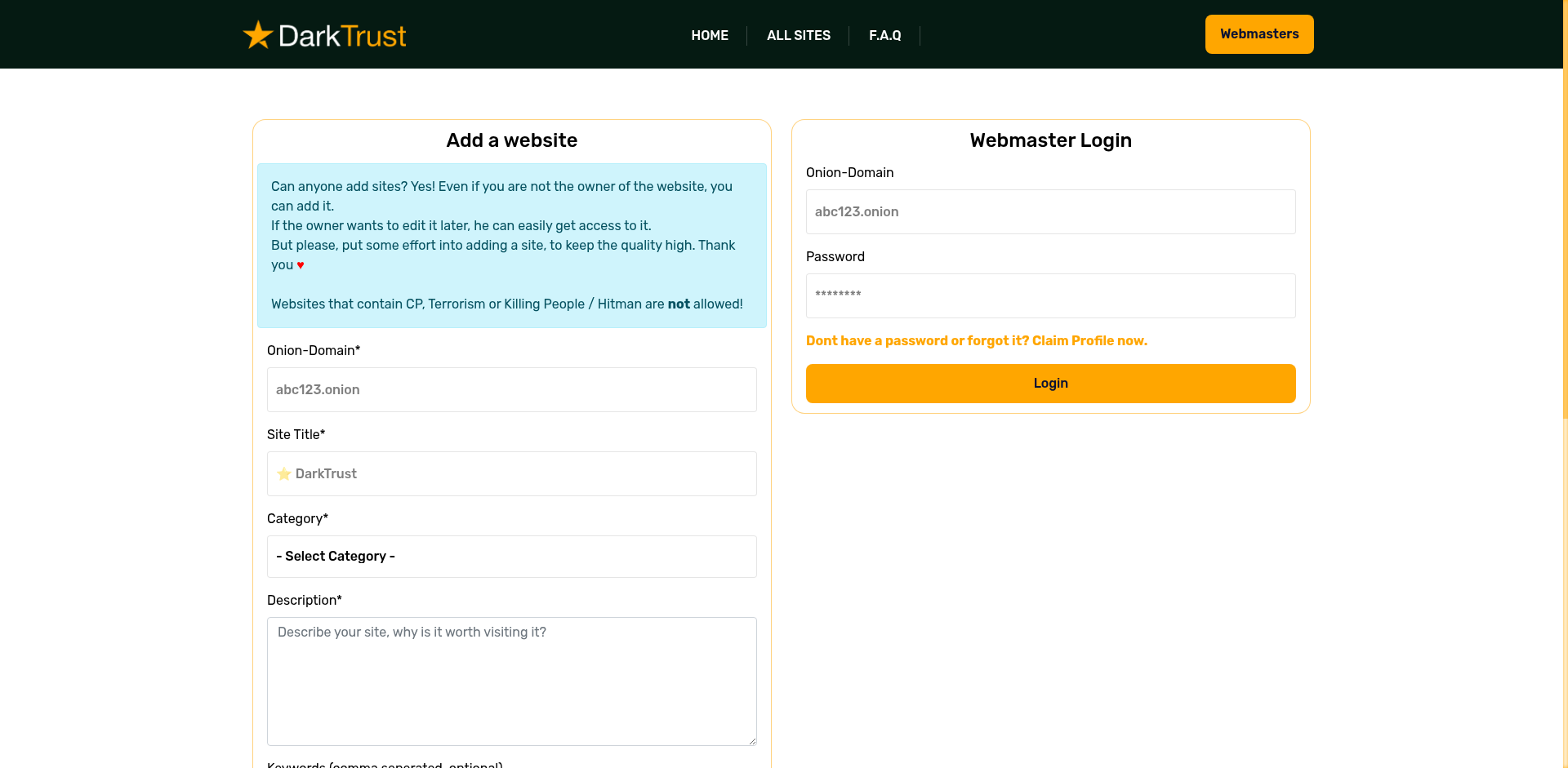 ⭐Darktrust: Find Trusted Sites