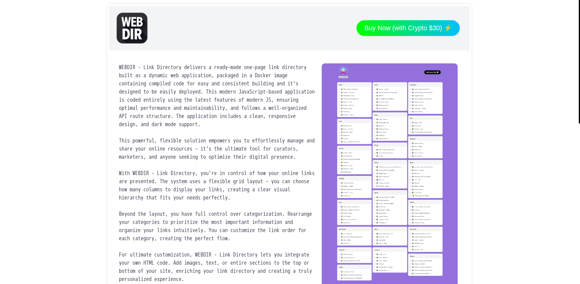 Webdir: One-Page Directory